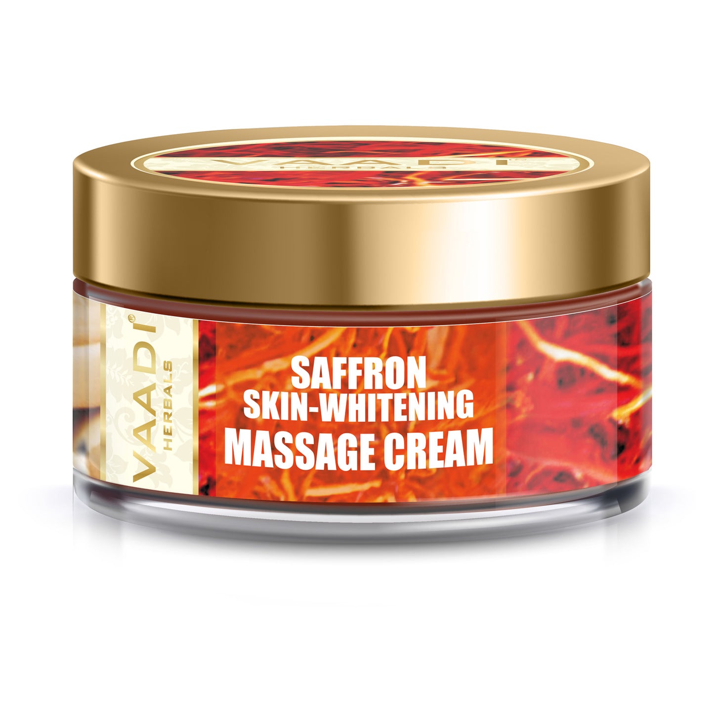 Organic Saffron Massage Cream with Basil Oil & Shea Butter - Improves Complexion - Reduces Puffiness, Marks & Spots ( 50 gms/2 oz)