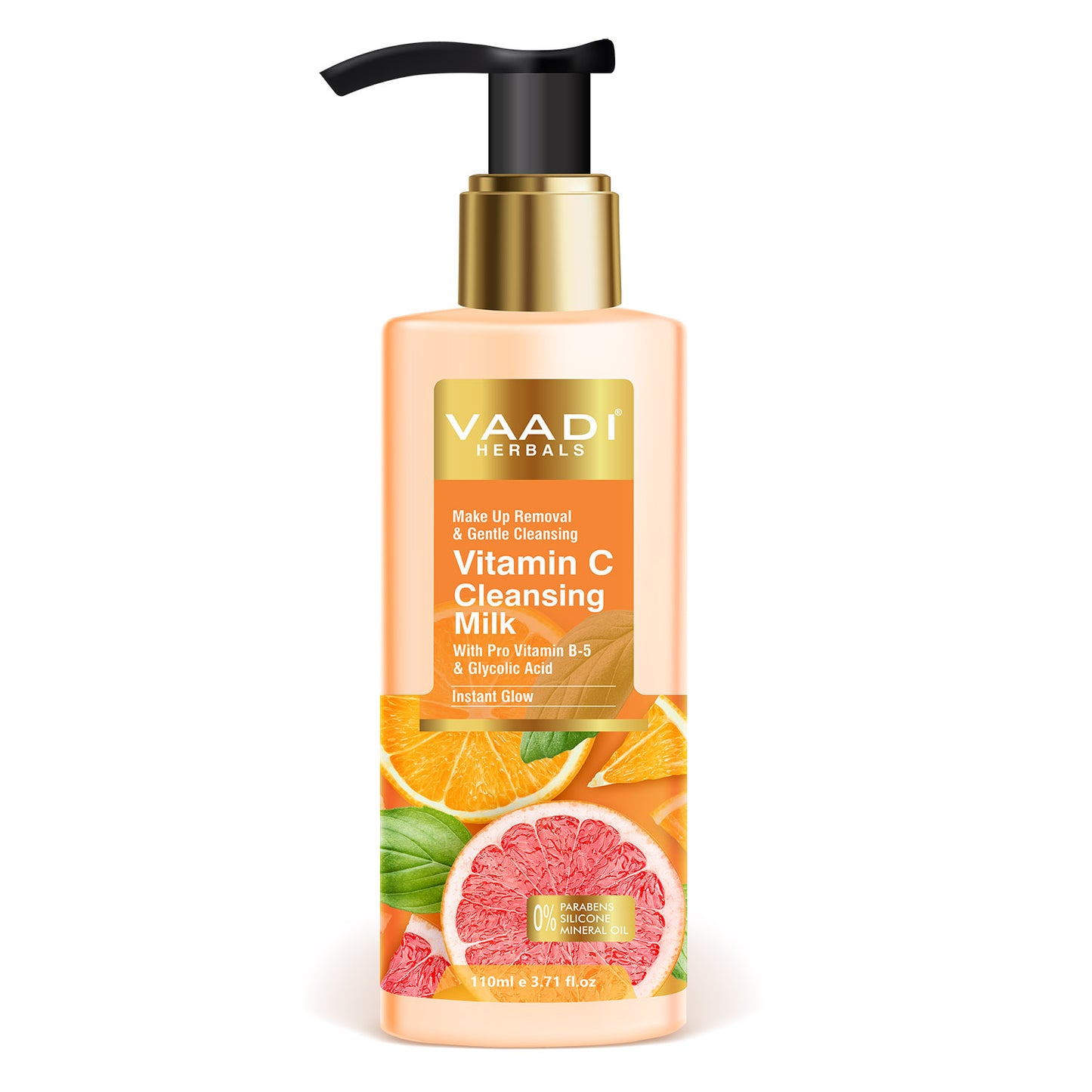 Organic Vitamin C Cleansing Milk With Pro Vitamin B-5 & Glycolic Acid For Instant Glow ( 110ml / 4 fl oz)