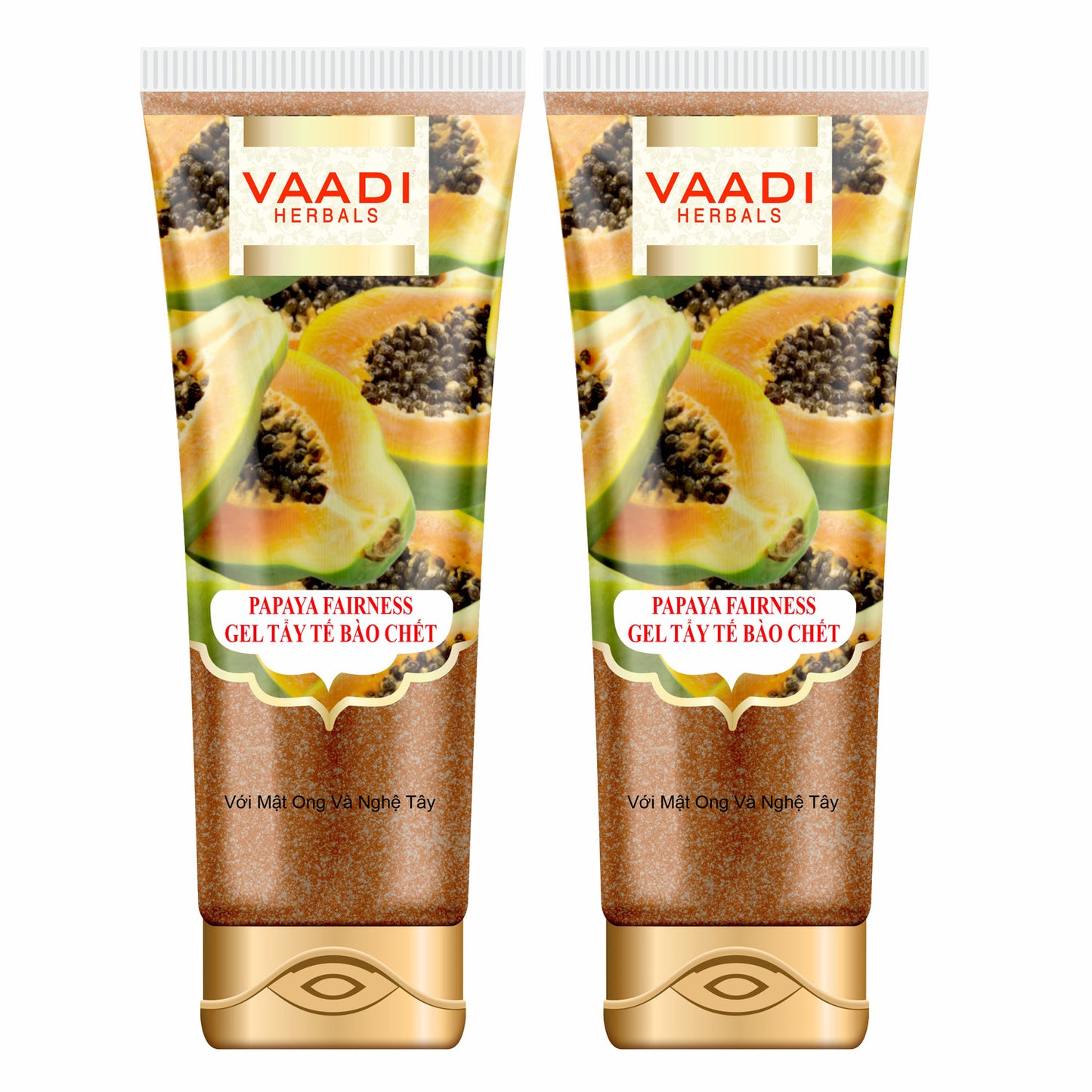 Organic Papaya Fairness Scrub Gel with Honey & Saffron - (2 x 110 gms / 4 oz)