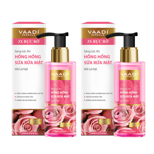Sữa Rửa Mặt Hoa Hồng Tức Thì Làm Sáng Da với Chiết Xuất Lô Hội (110 ml)