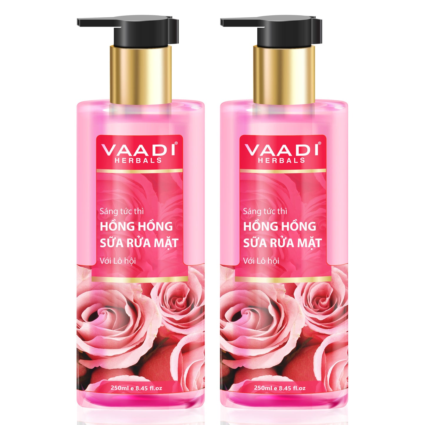 Pack of 2 Insta Glow Pink Rose Face wash with Aloe vera extract ( 2 x 250 ml / 8.5 fl oz)